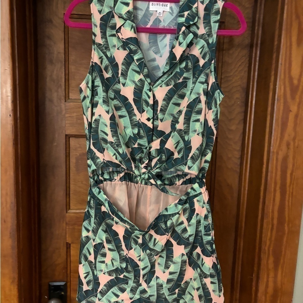 Olive and oak tropical romper